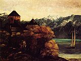 Gustave Courbet Famous Paintings - The Chateau de Chillon